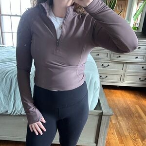 Mauve Cropped Half Zip!